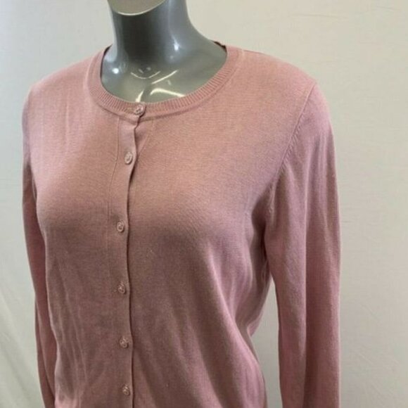 Nicole Miller Pink Metallic Cardigan – Soft Sparkle Knit, Button Front, Size Med - Picture 3 of 9